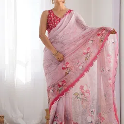 Kalista Mirror Work Pure Chiffon Saree-28