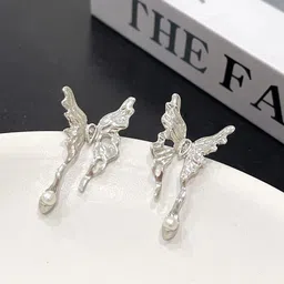 Krelin Silver-Plated Pearls Beaded Animal Shaped Studs-image-68