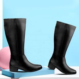 Bxxy PU Work High-Top Block Pumps-11
