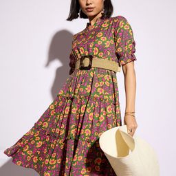CORSICA Floral Print Tiered A-Line Dress-image-11
