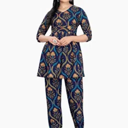 KANUDA Women Black Poly Crepe Kurta Sets-picture-11