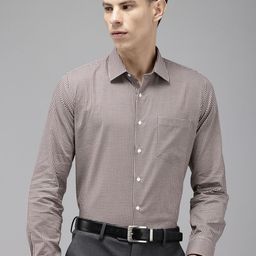 Van Heusen Pure Cotton Slim Fit Opaque Checked Formal Shirt-image-28