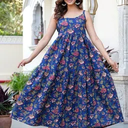 Kamayra Floral Print Tiered Fit & Flare Maxi Dress-image-98
