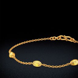 Joyalukkas Sculpted Oval Charms Gold Bracelet-image-22