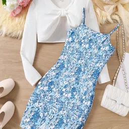 BAESD Floral Print Applique Crepe A-Line Maxi Dress-image-84