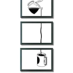 Aisha Decorz Black Set Of 3 Wood Wall Paintings-picture-16