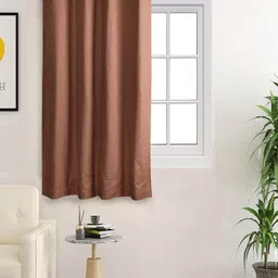 Saral Home Brown Geometric Room Darkening Window Curtain-17