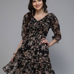 Fabway Clothing Women Floral Printed Fit & Flare Dress-image-27