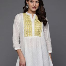 Anouk Women Embroidered Mandarin Collar Cotton Top-image-91