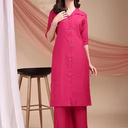 KS KAMYA SAREES Women Regular Straight Kurta with Palazzos image 3