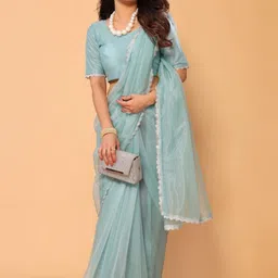 PATLANI STYLE Beads and Stones Net Saree-picture-35