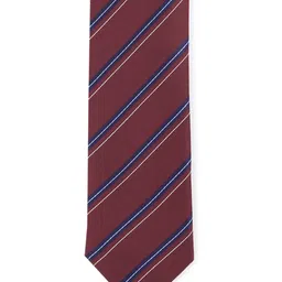 Van Heusen Men Maroon & Blue Striped Broad Tie-image-96