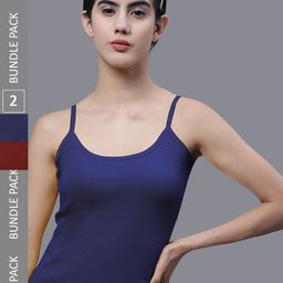 FBAR Pack Of 2 U-Neck Bio Wash Pure Cotton Camisoles-image-77