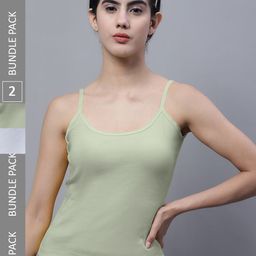 FBAR Pack Of 2 U-Neck Bio Wash Pure Cotton Camisoles-image-78