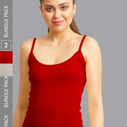 FBAR Pack Of 2 Non-Padded Pure Cotton Bio Wash Camisoles-image-82
