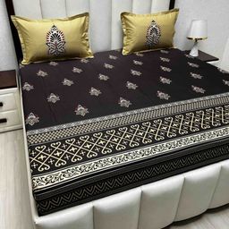 Pure Decor Royal Lifestyle 350 TC Pure Cotton King Bedsheet Set-2.74 m x 2.74 m-image-72