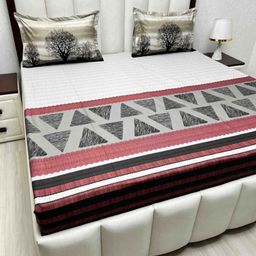 Pure Decor Royal Lifestyle Geometric 400 TC Pure Cotton King Bedsheet Set-2.74 m x 2.74 m-image-64