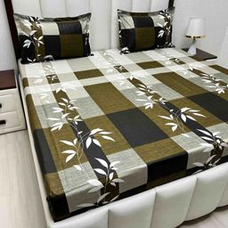Pure Decor Velar Sib Green Floral Printed Cotton 350 TC King Bedsheet Set 2.74 x 2.74 m-image-87