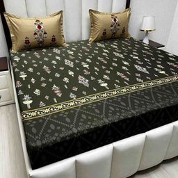 Pure Decor Royal Lifestyle Floral 300 TC Pure Cotton King Bedsheet Set-2.74 m x 2.74 m-image-63