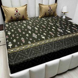 Pure Decor Royal Lifestyle Floral 380 TC Pure Cotton King Bedsheet Set-2.74 m x 2.74 m-image-30