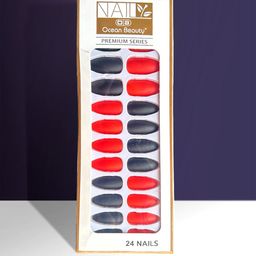 CHRONEX Set Of 24 Matte Finish Reusable Press On Nail Extensions image 1
