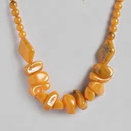 RICHEERA Mustard Beaded Necklace-57