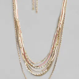 RICHEERA Pink Gold-Plated Layered Necklace-95