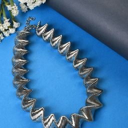 SOHI Silver-Toned Silver-Plated Necklace-36