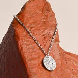 Accessorize London Women 925 Sterling Silver-Plated Spark Circular Slid Necklace-image-15
