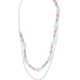 Accessorize Girls Beaded Layered Heart Necklace-49
