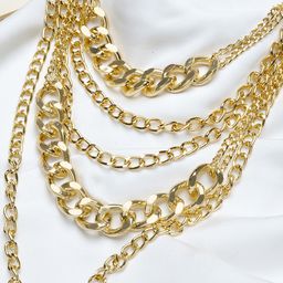 JOKER & WITCH Gold-Plated Alice Chain Link Layered Necklace image 1