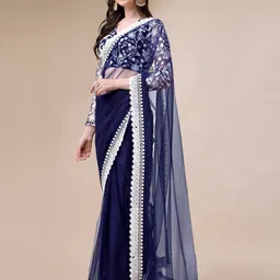 Inddus Embroidered Net Saree-picture-35