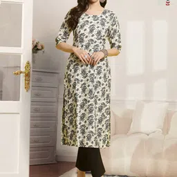7Threads Women Floral Printed Regular Kurta with Trousers-28