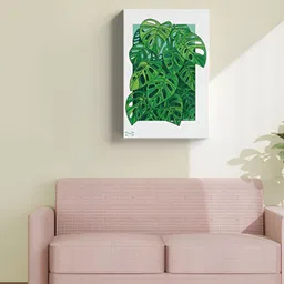SIVOM White & Green Tropical Leaves Canvas Wall Art-image-22