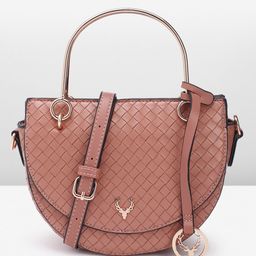 Allen Solly Geometric Textured Half Moon Handheld Bag-40