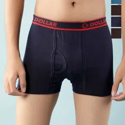 Dollar Lehar Boys Pack Of 5 Assorted Pure Combed Cotton Trunks-MLHTR-06-K-AST3-PO5-26