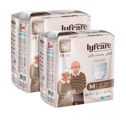 Lyfcare Set Of 2 Classic Adult Pull Up Diaper Pants - M - 10 Pieces Each-3