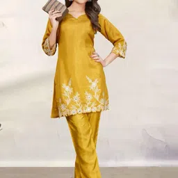 AUTUMN LANE Embroidered Pure Cotton V-Neck Top & PalazzosCo-OrdSet-picture-55
