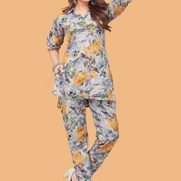 KALINI Printed Shirt With Trousers Co-Ords-picture-43