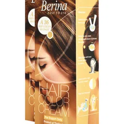 Berina Pack of 2 Hair Color Cream A36 Deep Golden Blonde-image-96