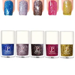 PERPAA 5Pcs Long Lasting UV Gel Nail Polish- 5ml Each-Turquoise-Lavender-Brown-Pink-Yellow-22