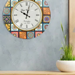 Aapno Rajasthan Black & White Printed Contemporary Wall Clock-image-59