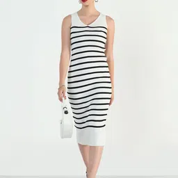 SHOWOFF Women Striped Bodycon Midi Dress-picture-18