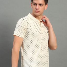 STELVIN Men Moisture Wicking Conversational Printed Polo Collar T-shirt-image-42