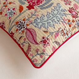 Clasiko Cream-Coloured & Red Set of 2 Floral Square Cushion Covers image 4