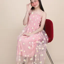 PTVIZE Polka Dot Print Net Fit & Flare Midi Dress image 3