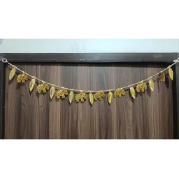 Nutts Bandhanwar Beige & White Textured Elephant Leaf Toran-image-67