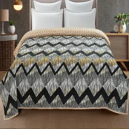 Harbell Home Beige & Black Striped 120 GSM Double Bed Comforter-image-98