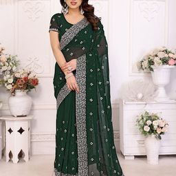 Mitera Embellished Beads and Stones Poly Georgette Saree-picture-4