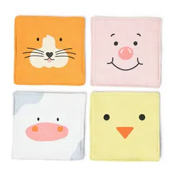 MiArcus Kids Pink & Blue 4-Pieces Printed Pure Cotton Reusable Face Towels-12